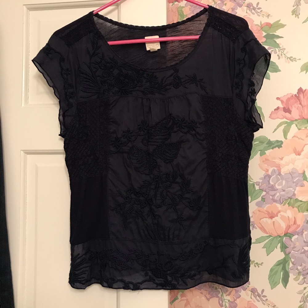 Anthropologie Navy Top